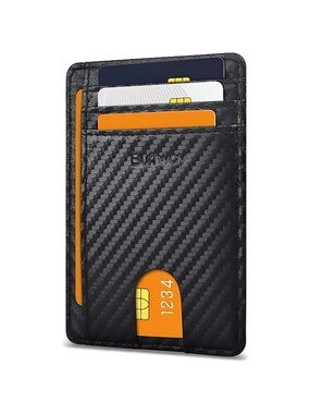 Slim Minimalist Front Pocket RFID Blocking Leather Wallets for Men Women